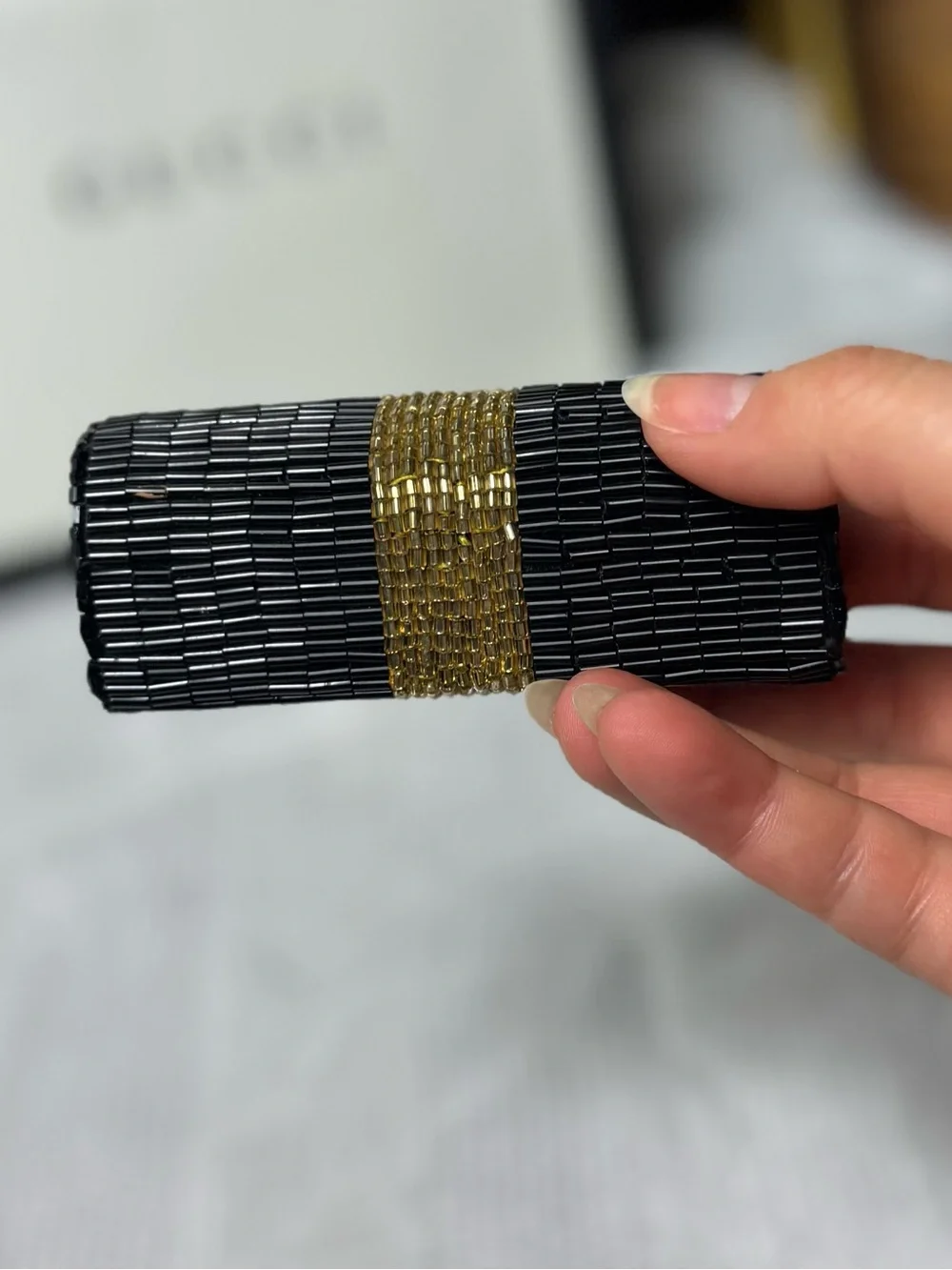 Vintage Lancôme Le Lipstique Lipstick Case Holder Mirror Beaded
